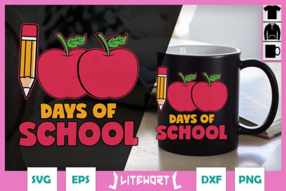 100 Days of School Apple Happy SVG Review